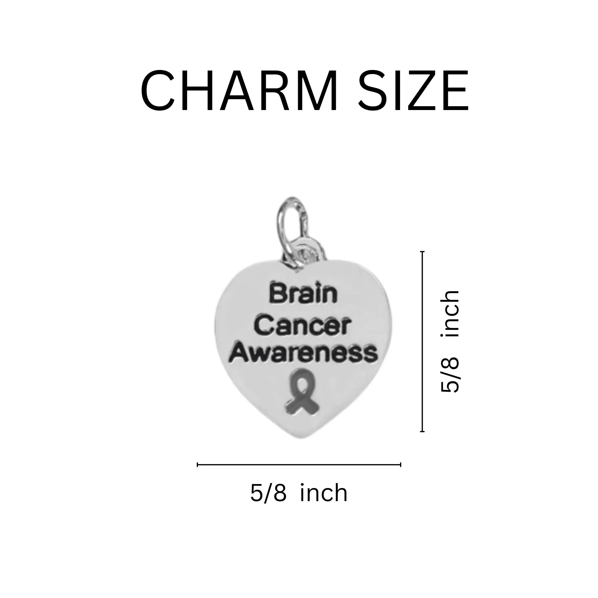 Heart Shaped Brain Cancer Charms