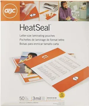 Heatseal Laminating Pouches 3 Mil 9 X 11-1/2 50/Box