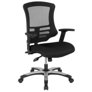 High Back Black Mesh Multifunction Executive Swivel Ergonomic Office Chair with Molded Foam Seat and Adjustable Arms