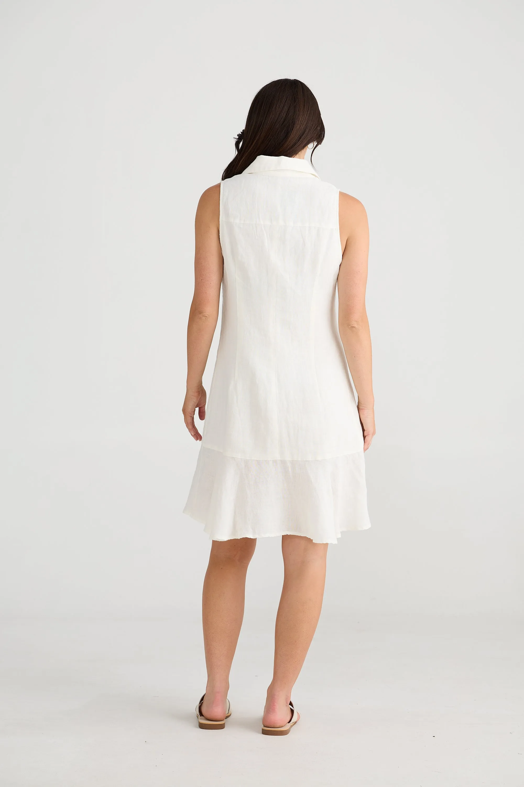 Katie Linen Dress - White