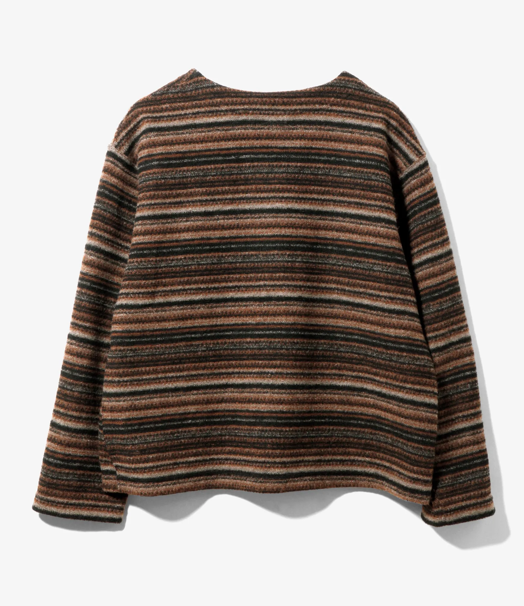 Knit Cardigan – Brown Fair Isle Stripe