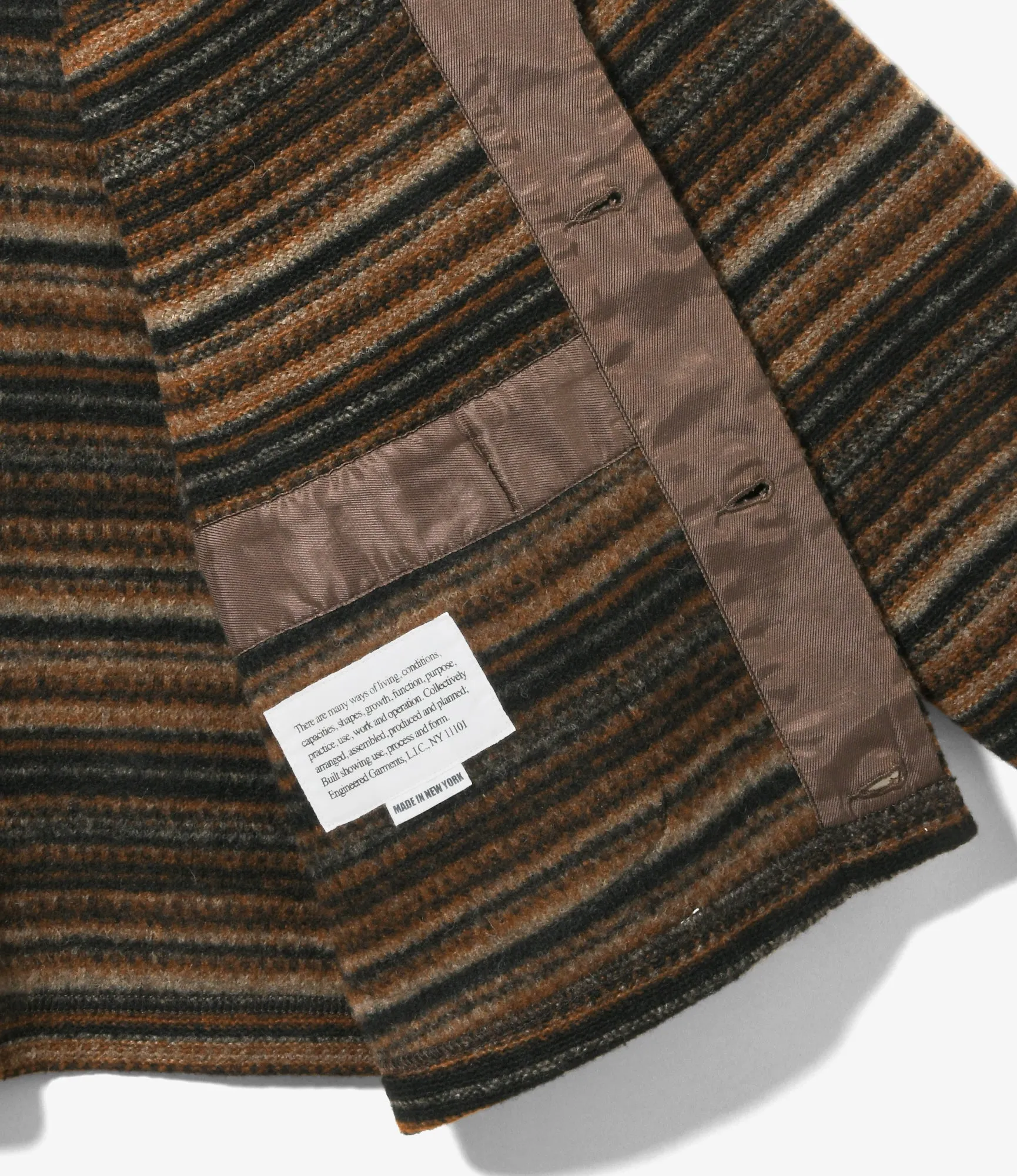 Knit Cardigan – Brown Fair Isle Stripe