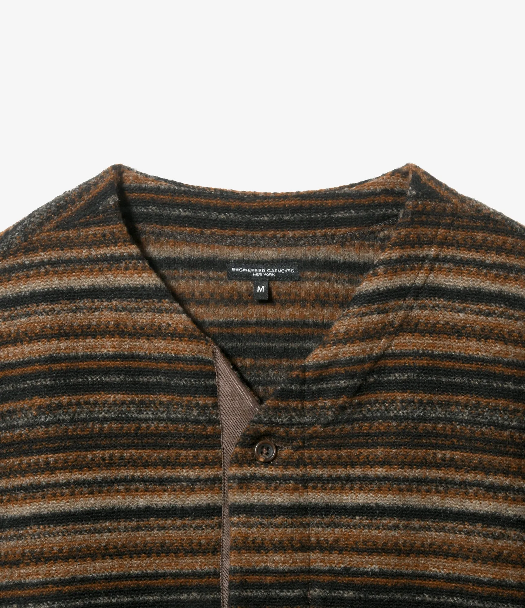 Knit Cardigan – Brown Fair Isle Stripe