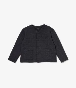 Knit Cardigan – Charcoal Quilted Jersey