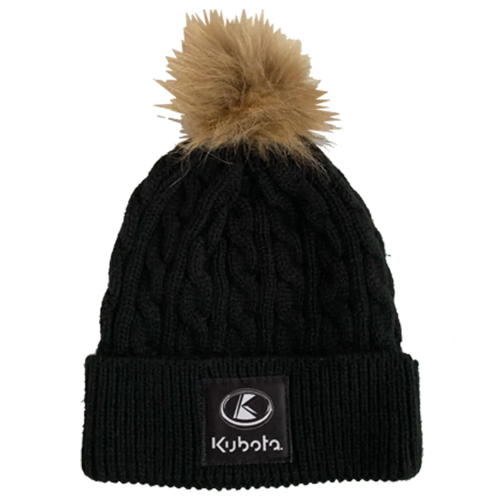 Kubota Ladies Pom Pom Toque in Black