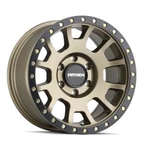 MAYHEM 8302 | MATTE GOLD W/ MATTE BLACK LIP | 6x139.7 | 18x9 | 0mm