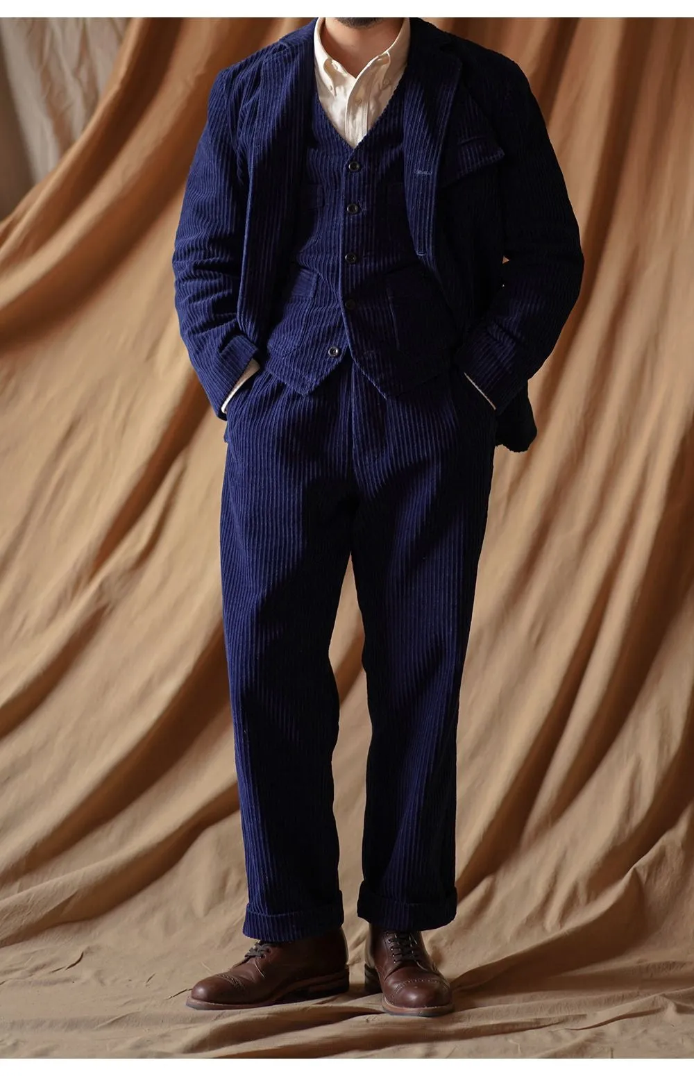 Men's Indigo Engineer Corduroy Suit Jacket