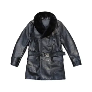 Men's Shearling Collar Long Ranch Coat