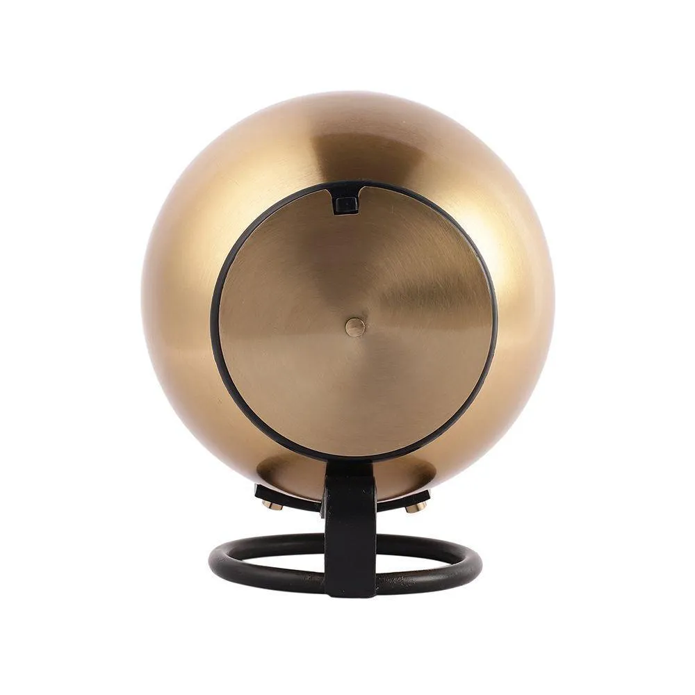 Minimal Gold & Black Finish Globe Table Clock For Home & Office