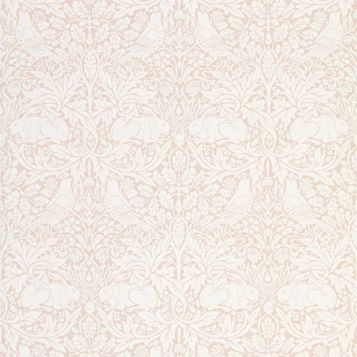 Morris & Co Pure Brer Rabbit Faded Sea Pink Wallpaper