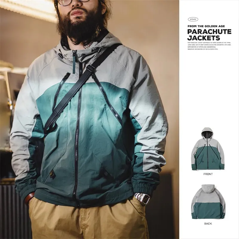 Mountain Parachute Hooded Jacket with Color Collision - Men's Workwear