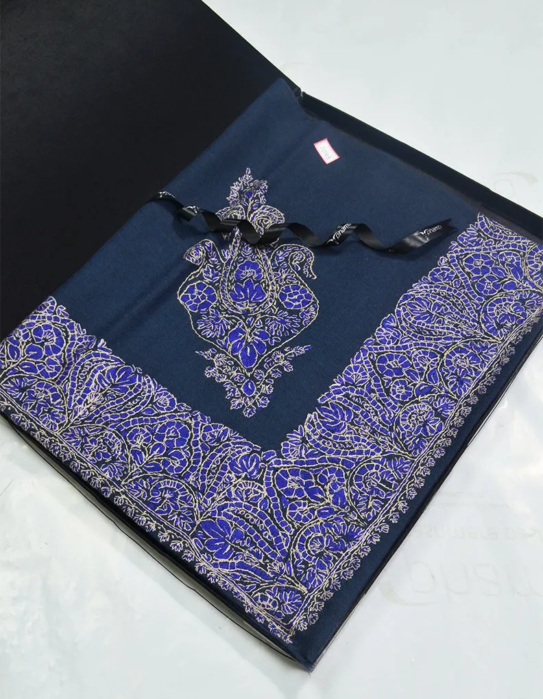 Mussar Rumaal Large Naqsha Navy Blue RL01043