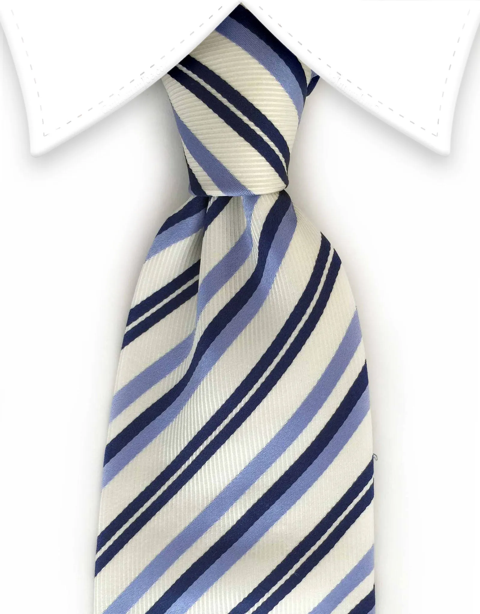 Navy, Blue & White Thin Striped Tie