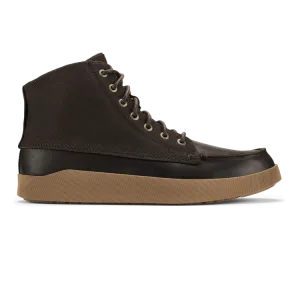 Olukai Men’s Molina Leather Boot in Dark Wood