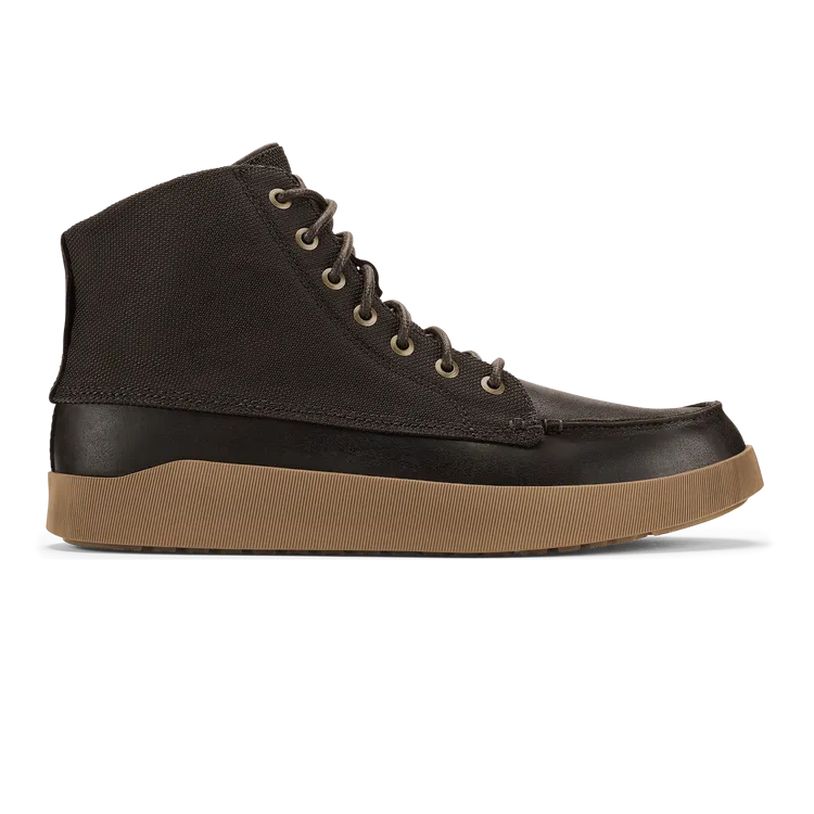 Olukai Men’s Molina Leather Boot in Dark Wood