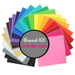 Oracal 631 Vinyl Starter Pack - 5 12x12" Sheets Oracal 631 Matte Removable Indoor Adhesive Vinyl