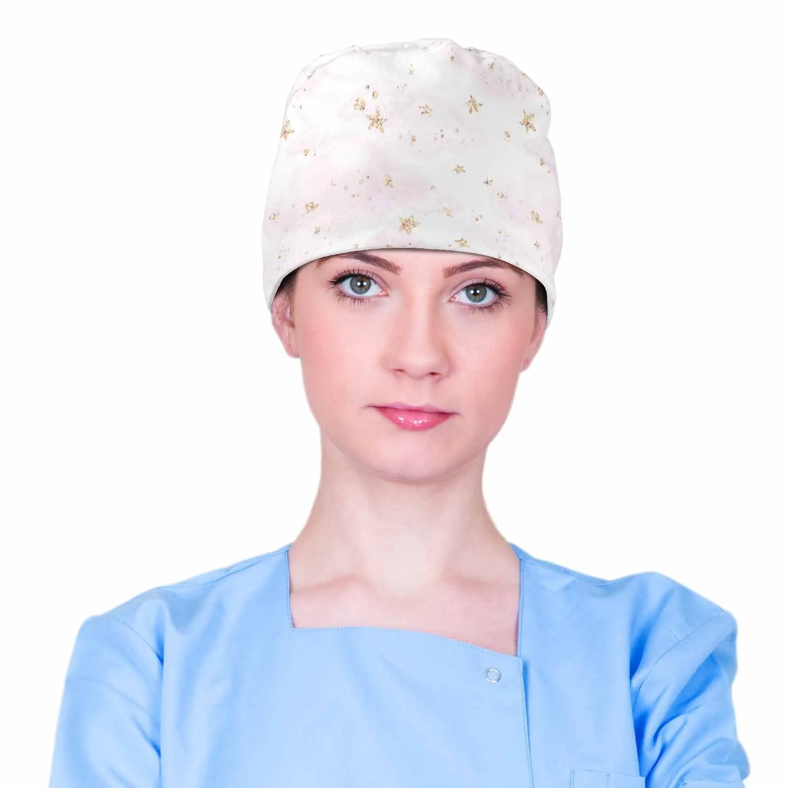 Pastel Pink Stars  Scrub Cap