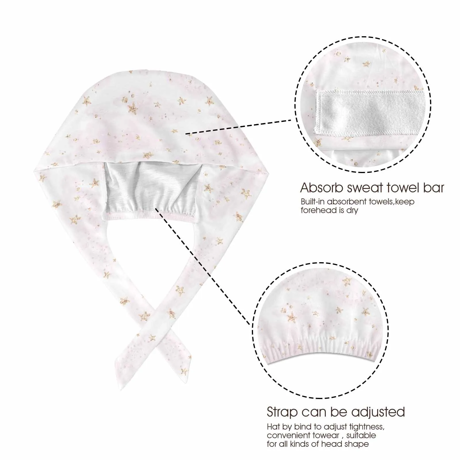 Pastel Pink Stars  Scrub Cap