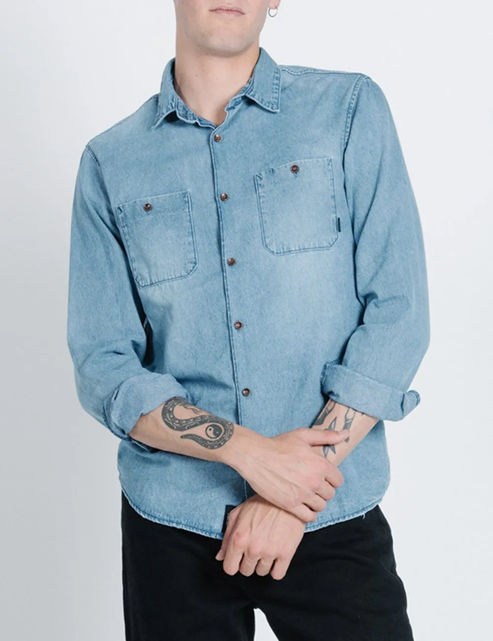 Pocket Canyon Long Sleeve Shirt - Trucker Blue