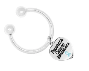 Prostate Cancer Heart Charm Keychain