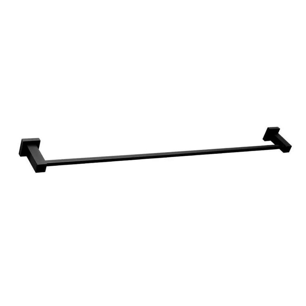 QUBI Black Single towel rail in Matte Black