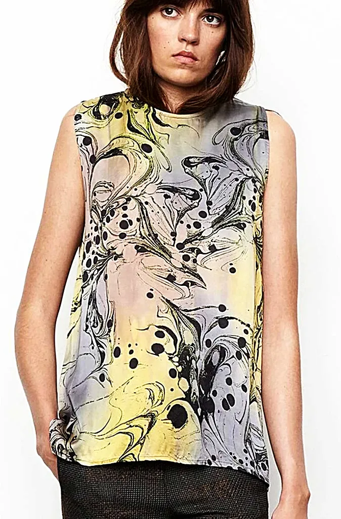 Rabens Saloner Mabelle Watermark Sleeveless Top