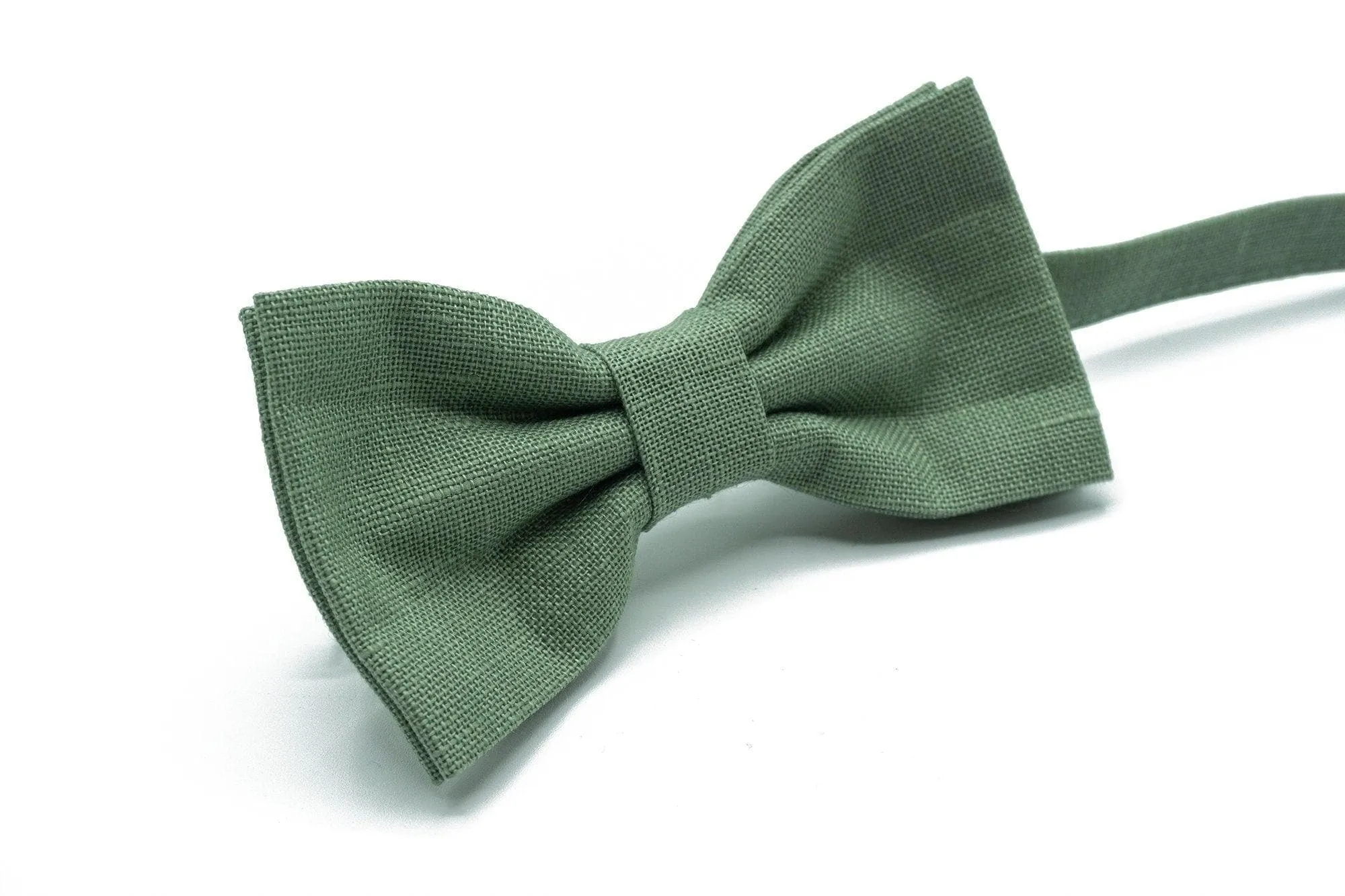 Sage Green Tie and Groomsmen Bow Ties for Wedding