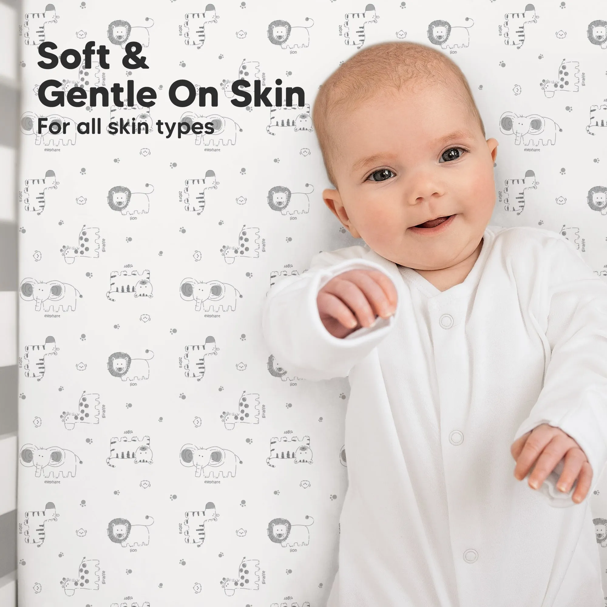 Soothe Fitted Crib Sheet (KeaSafari)