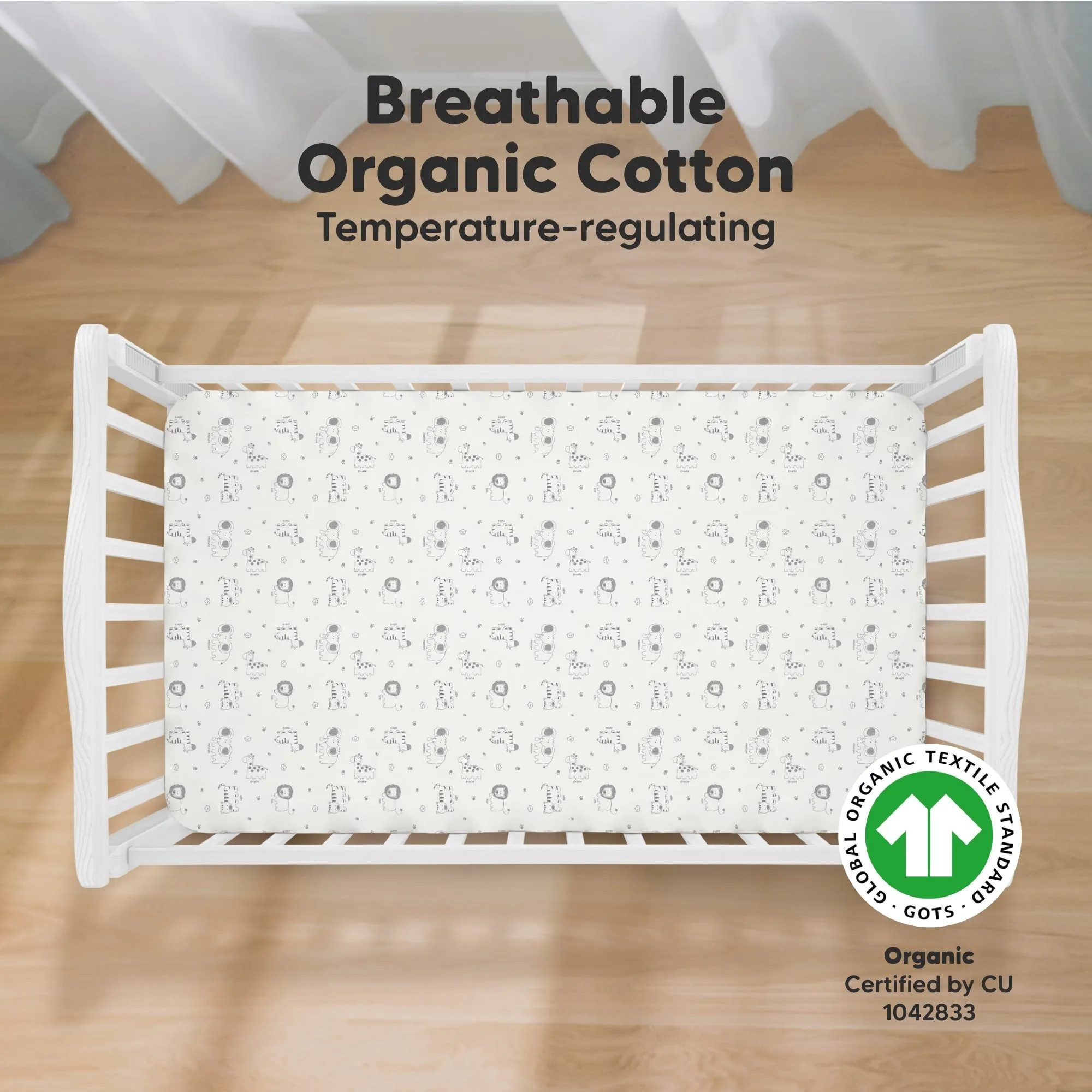 Soothe Fitted Crib Sheet (KeaSafari)