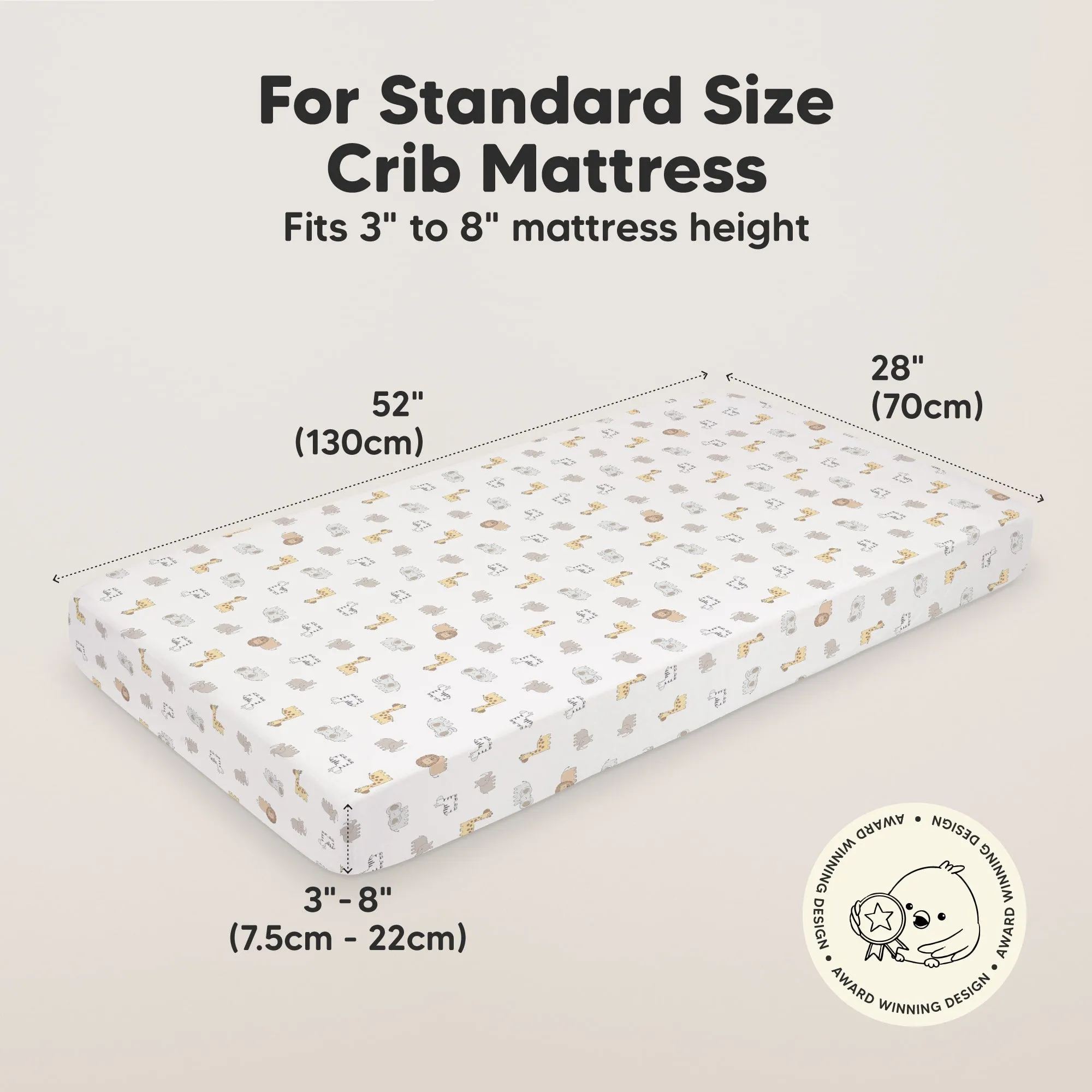 Soothe Fitted Crib Sheet (KeaSafari)