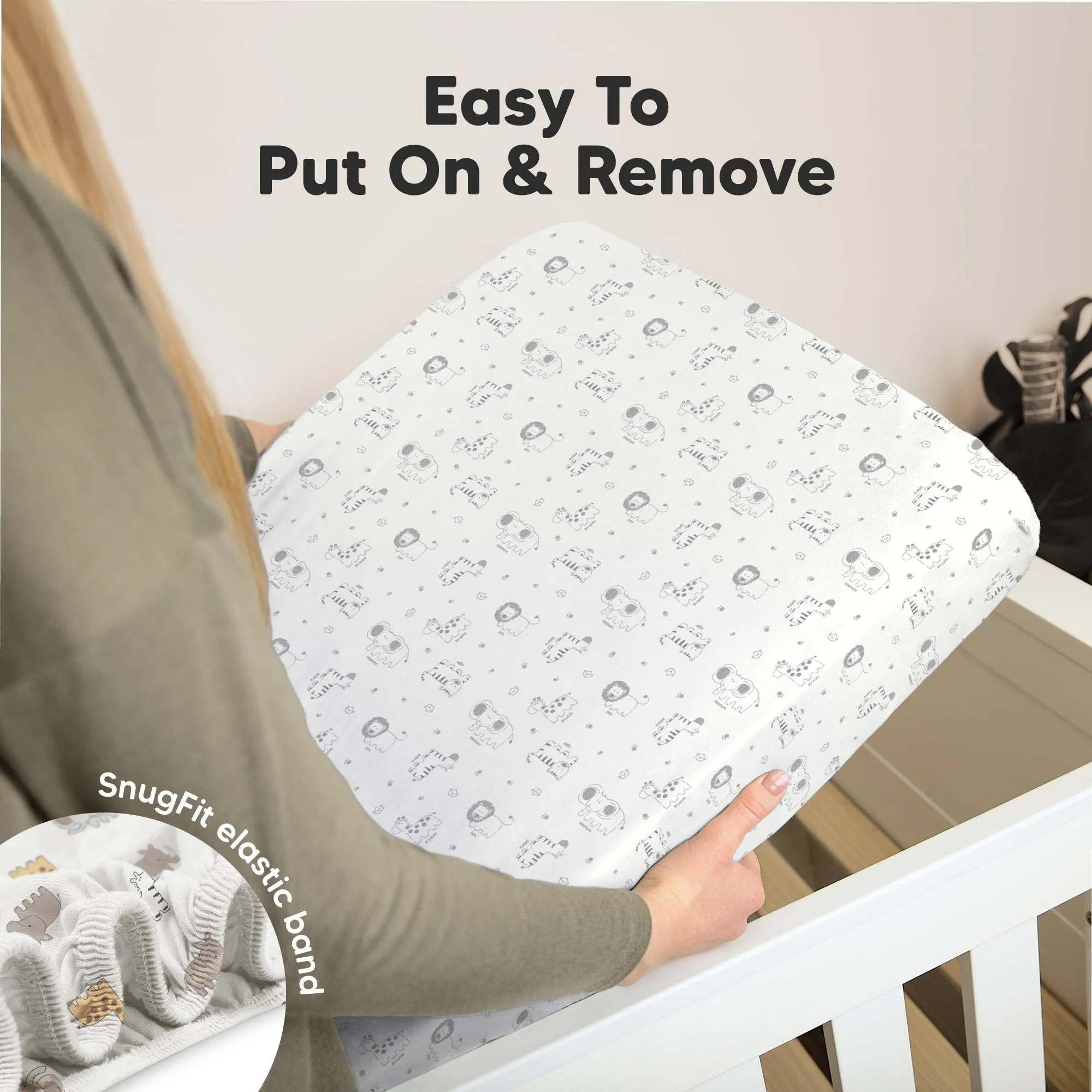 Soothe Fitted Crib Sheet (KeaSafari)