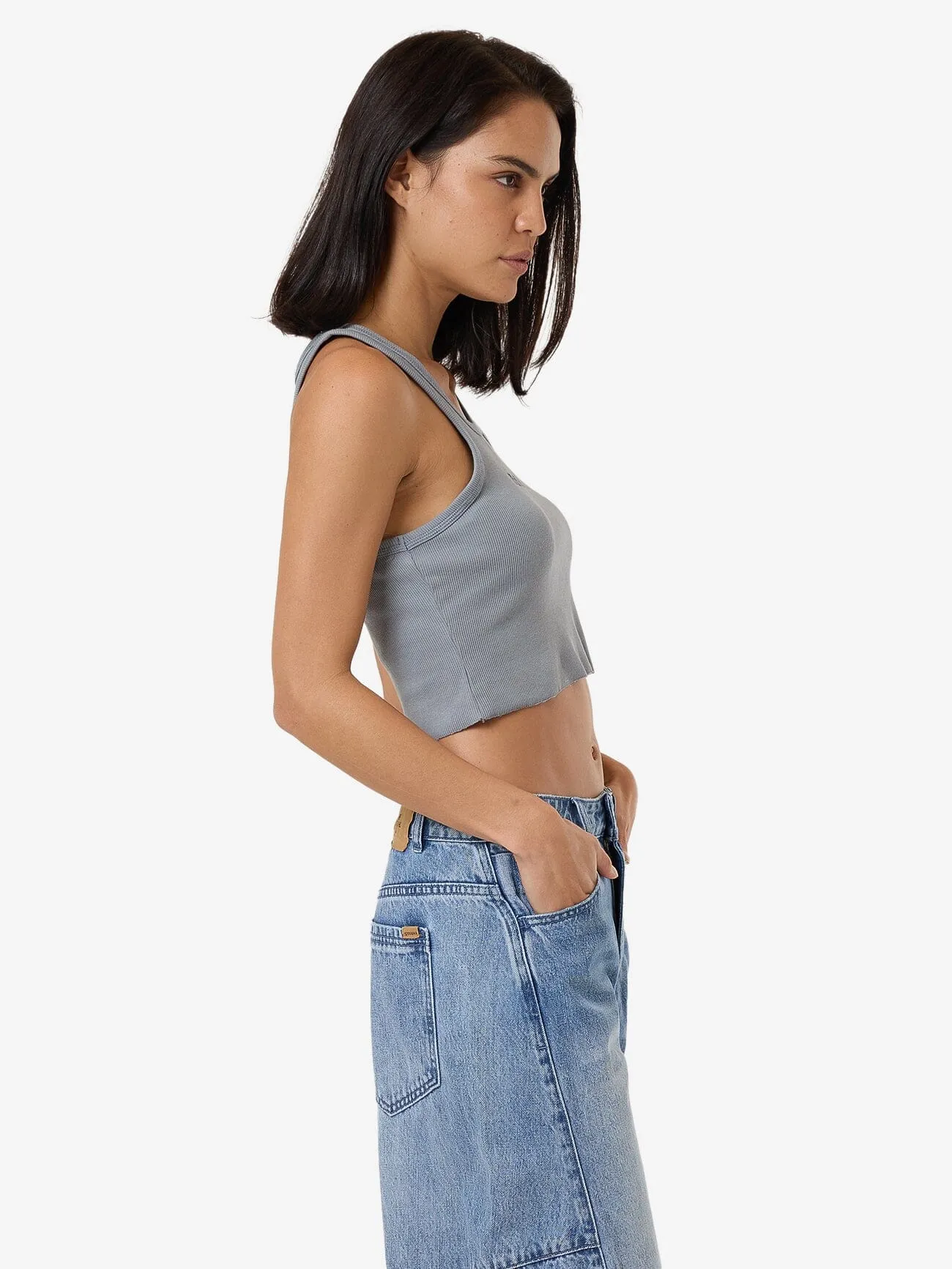 Thrills Workwear Cali Tank - Flint Blue