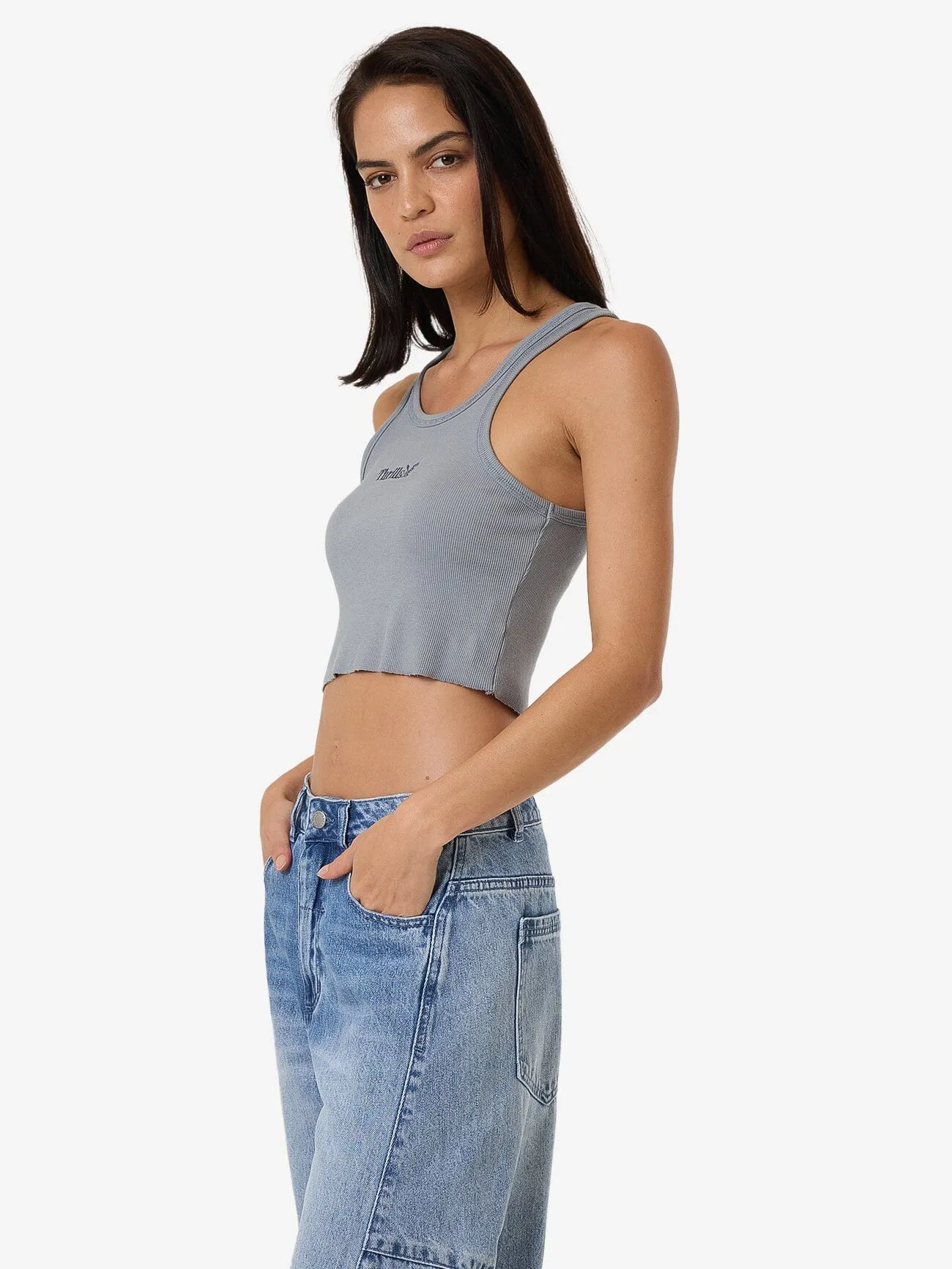 Thrills Workwear Cali Tank - Flint Blue