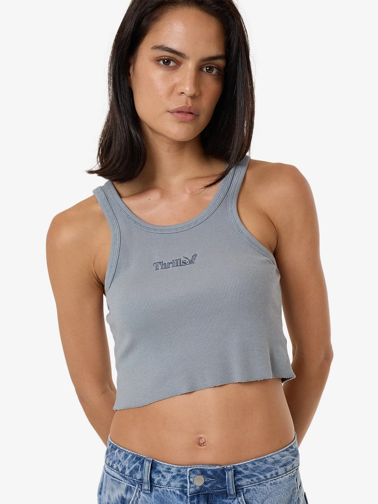 Thrills Workwear Cali Tank - Flint Blue