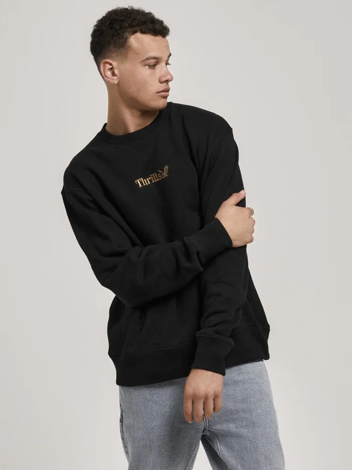 Thrills Workwear Embro Oversize Fit Crew - Black