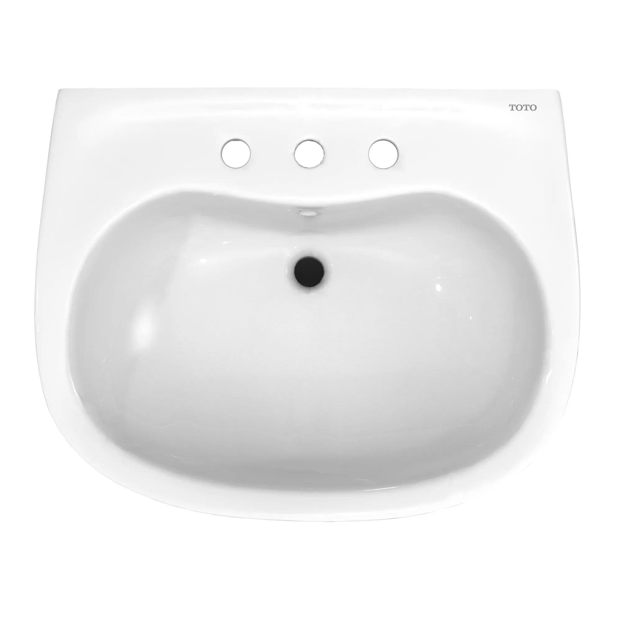 TOTO LPT242.8G#01 Prominence Oval Pedestal Bathroom Sink with CEFIONTECT for 8" Center Faucets, Cotton White