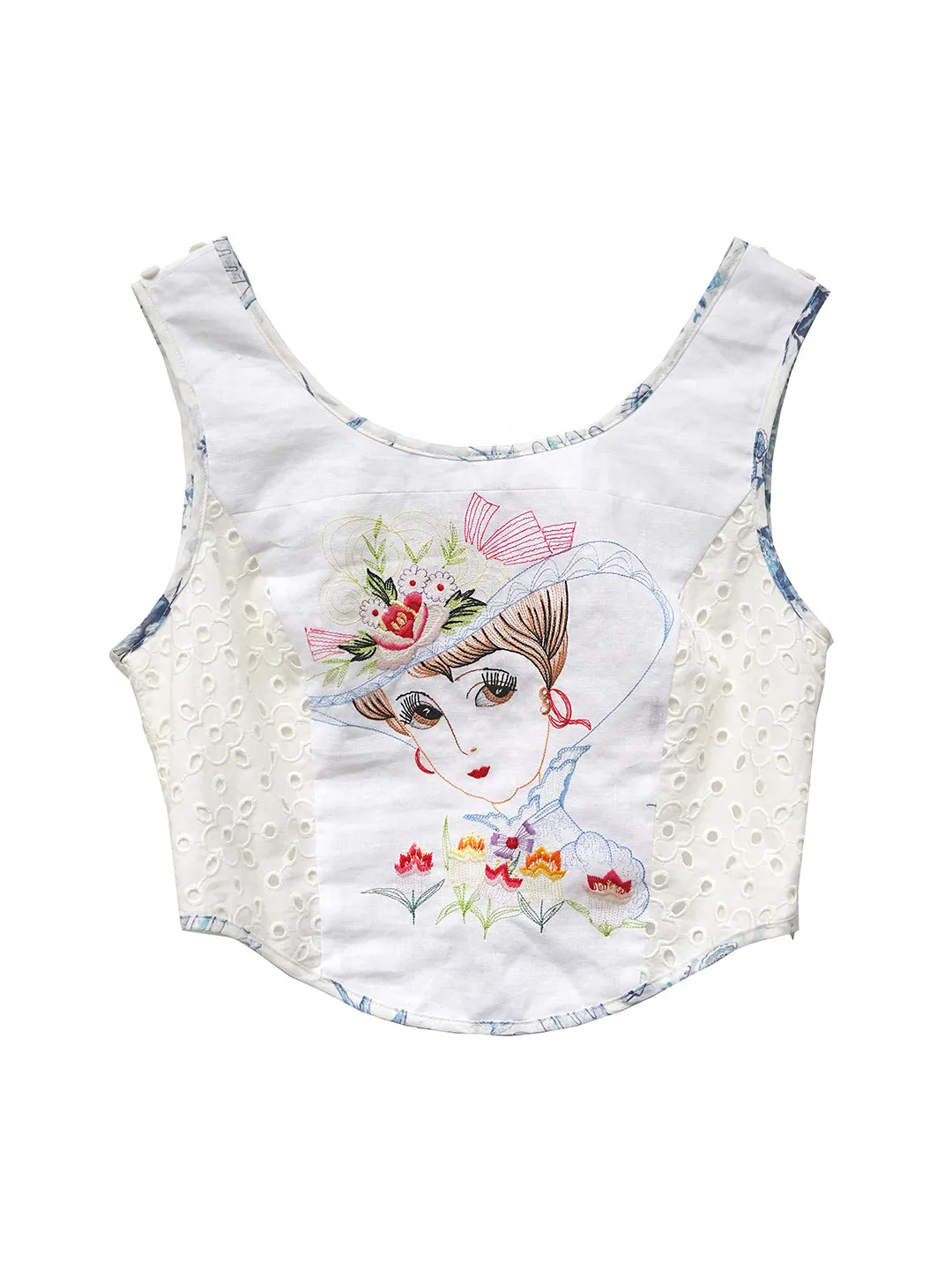 Unlogical Poem Retro Elegant Embroidered Short Vest