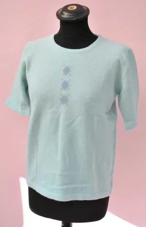 Vintage Powder Blue Pringle Sweater • Bombshell Sweater • Sweater Girl