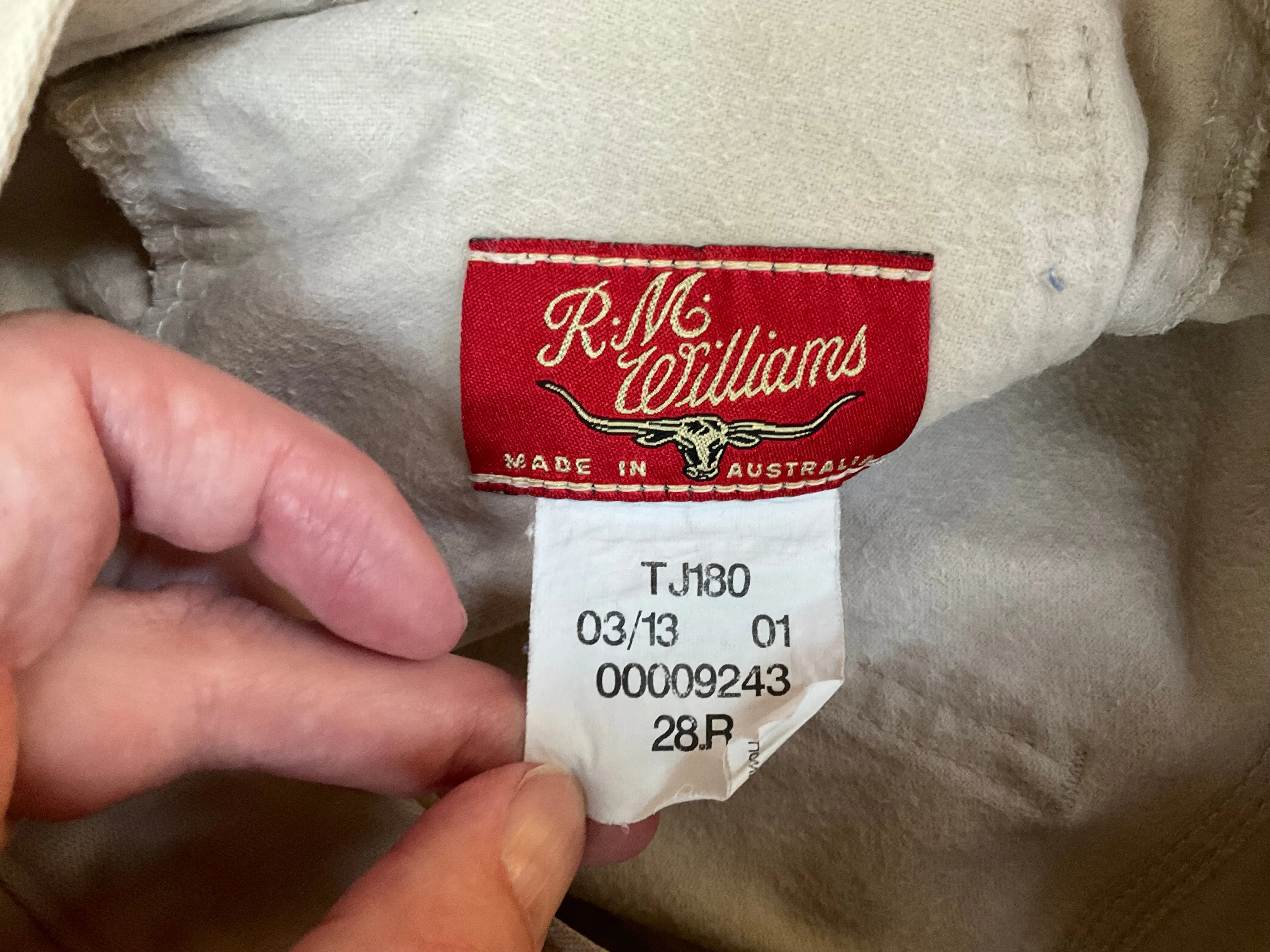 Vintage RM Williams moleskin trousers, 28”