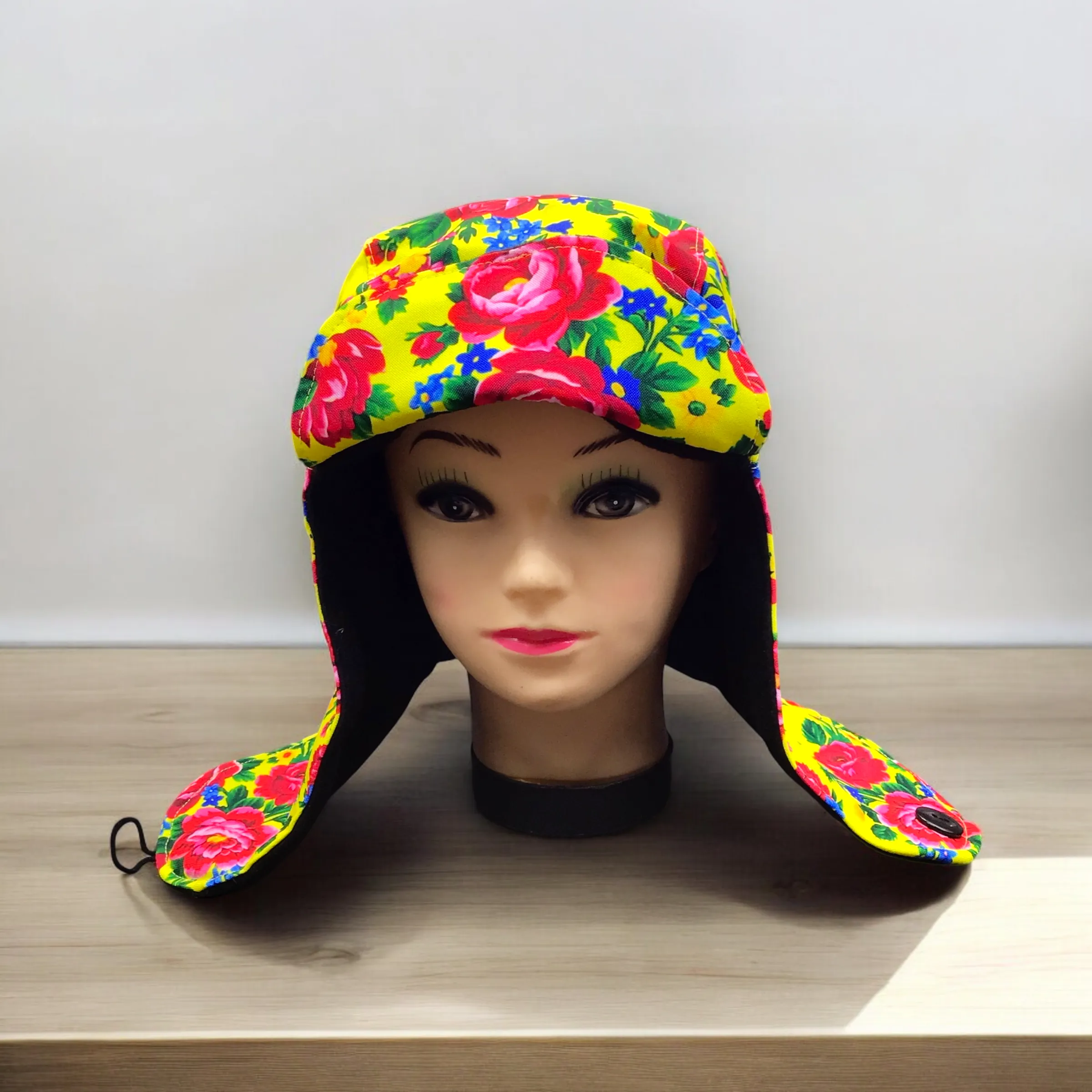 Yellow Kookum Hat with Drop-Down Ears